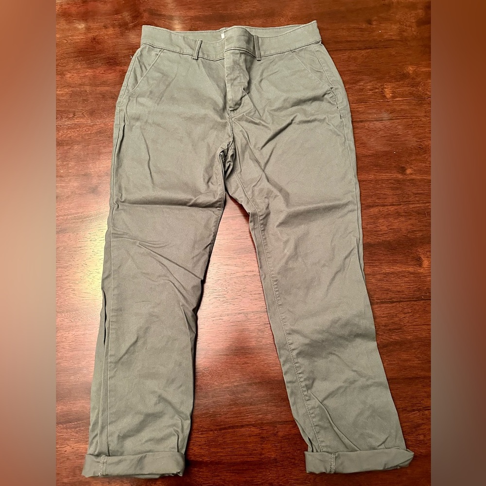 Loft Pants Cuffed Chino Style olive green SZ 10